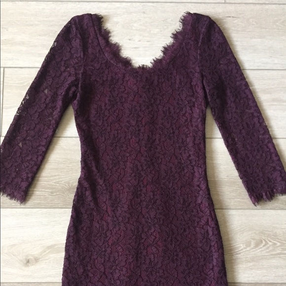 DVF Zarita Scoop Neck Short Lace Dress - Picture 2 of 8